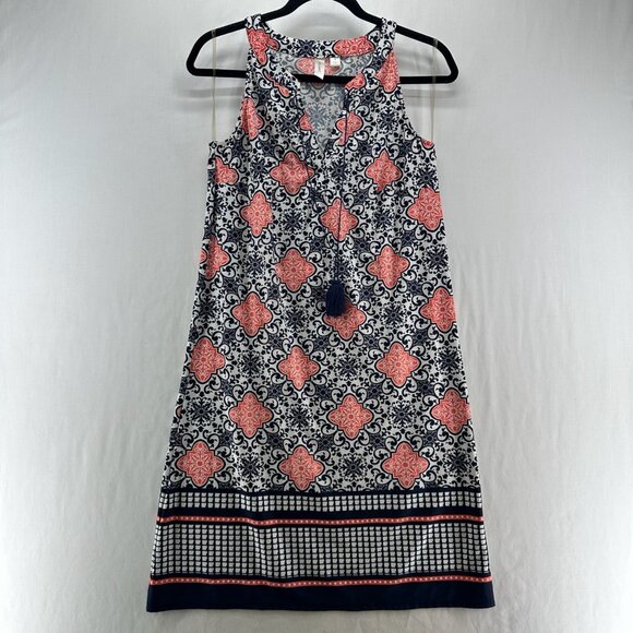 Tacera Sleeveless Shift Dress Women S Halter Tassel Tie Neck Geometric Red Black - Picture 1 of 10